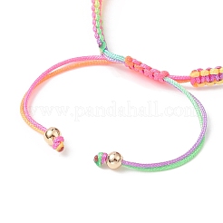 Fabricación de pulseras de eslabones de hilo de nailon trenzado ajustable&nbsp;AJEW-JB01159