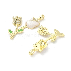 Micro pavé de zircone cubique en laiton avec pendentifs en émail&nbsp;KK-Z134-05G-01