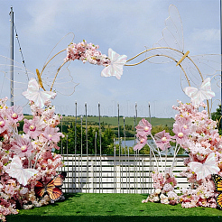 Décoration papillon en gaze et fer pour mariage&nbsp;AJEW-WH0709-354