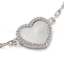 Bracelets en laiton à maillons en zircone cubique transparent&nbsp;BJEW-Q336-01B-P