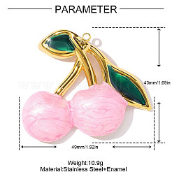 304 Edelstahl-Emaille-Anhänger&nbsp;STAS-OY002-28G