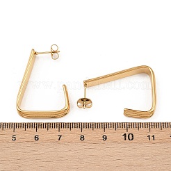 Trapezförmige Ohrstecker aus 304 Edelstahl&nbsp;EJEW-P324-13G
