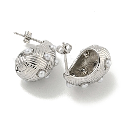 Boucles d'oreilles manchette en laiton plaqué en forme de larme&nbsp;EJEW-E312-09P