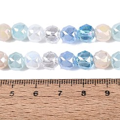 Colliers de perles en imitation jade électroplaquées&nbsp;EGLA-Q135-8MM-A13
