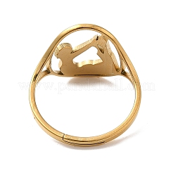 Bague réglable de yoga en acier inoxydable 304 avec placage ionique (IP) pour femme&nbsp;RJEW-M149-27G