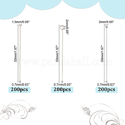 600 Stück 3 Stile 304 Edelstahl Kopfstifte und Ösenstifte Sets&nbsp;STAS-PH0004-89