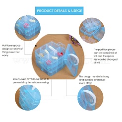 Boîte de rangement détachable en plastique pp portable rectangulaire&nbsp;CON-D007-02D