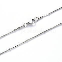 Anlaufgeschützte runde Schlangenkettenhalskette aus 304 Edelstahl&nbsp;NJEW-S420-009B-P