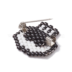 Halloween Totenkopf Brosche aus Glasperlen&nbsp;JEWB-BR00166