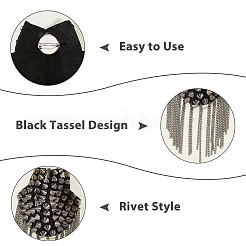 Épaulettes à rivets et pompons en tissu non tissé&nbsp;AJEW-WH0481-521B
