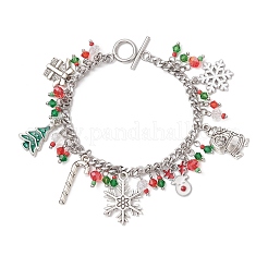 Weihnachtsserie Legierung Emaille Charm Armbänder&nbsp;BJEW-TA00662