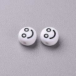 Undurchsichtige weiße Acrylperlen&nbsp;X-MACR-N008-42-C01