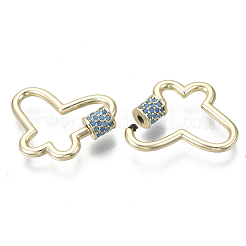 Messing Micro Pave Zirkonia Schraube Karabiner Schloss Charms&nbsp;KK-R136-071B-NF