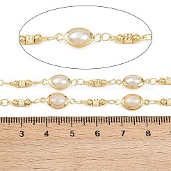 Messing ABS Imitation Perle ovale Gliederketten&nbsp;CHC-B025-07G