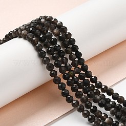 Natürliche silberglänzende Obsidian-Perlenstränge&nbsp;G-E608-A02-C