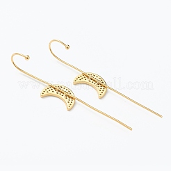 Orecchini in ottone con micro pavé di zirconi trasparenti a forma di orecchio&nbsp;EJEW-J101-16G