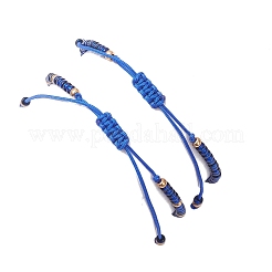 2 Stück natürliche Lapislazuli- und Glasperlen-Armbänder mit geflochtenen Perlen für Damen&nbsp;BJEW-MZ00247-02