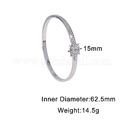 Armreifen mit Scharnier aus 304 Edelstahl mit Strassen für Damen&nbsp;FS-WG7AFBC-01