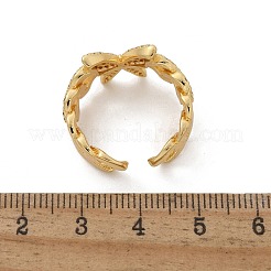 Anelli per polsini da donna in ottone con micro pavé di zirconi trasparenti&nbsp;RJEW-U041-02G