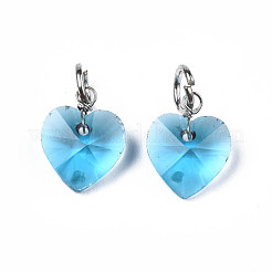 Charms in vetro trasparente sfaccettato&nbsp;GLAA-T024-04E