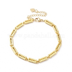 Klares Gliederkettenarmband mit kubischen Zirkonia-Steinen&nbsp;BJEW-E073-01G