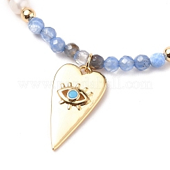 Collares con colgante de corazón de circonita cúbica micro pavé de latón&nbsp;NJEW-JN03174-04