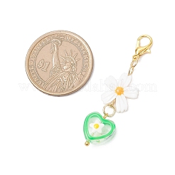 Décorations pendentifs en coquillages d'eau douce naturels et en verre&nbsp;HJEW-JM04306