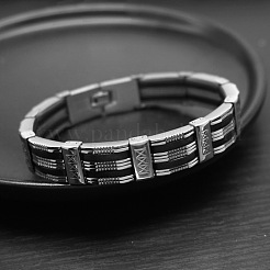 Bracelets à maillons punk rock en acier inoxydable 304 pour hommes&nbsp;WG87BE9-01