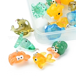 16 Stück 8 Stile Marine-Serie undurchsichtige und transparente Harzanhänger&nbsp;RESI-FS0001-46