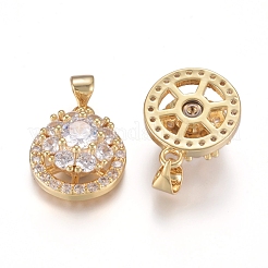 Pendentifs avec zircon cubiques à micro-pavés en laiton&nbsp;ZIRC-I039-01C-G
