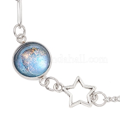 Bracelet à maillons cabochon en résine et acier inoxydable 304 (2 pièce)&nbsp;BJEW-JB13407