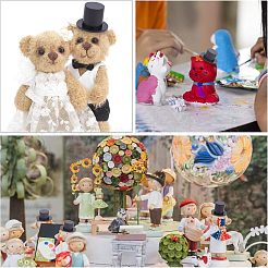 40 Stück Puppenhut aus Kunststoff in 4 Stilen mit Weihnachtsmotiven&nbsp;DIY-NB0006-44