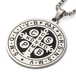 201 collane con ciondolo a doppia faccia in acciaio inossidabile&nbsp;NJEW-S007-17P