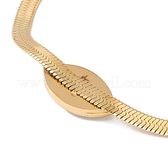 Bracciale a maglie in acrilico con occhio di cavallo e catene a spina di pesce in acciaio inossidabile 316 per donna&nbsp;BJEW-G655-02G
