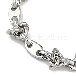 Ovale Gliederarmbänder aus 304er Edelstahl mit Knoten für Männer und Frauen&nbsp;BJEW-G725-01P