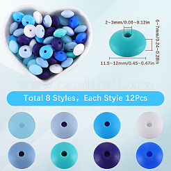 96 pz 12 perline di abaco in silicone ecologico per uso alimentare&nbsp;SIL-SC0001-87D