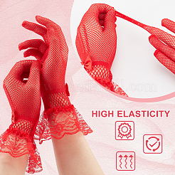 3 Paar 3-farbige Spitzenhandschuhe mit Blumenmuster&nbsp;AJEW-GA0006-17