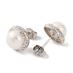 925 aretes semicirculares de plata de ley&nbsp;EJEW-C115-04P
