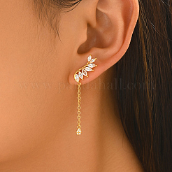 Boucles d'oreilles pendantes en laiton pavé de zirconiums cubiques pour femmes&nbsp;TX2318