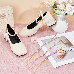 Cordones de zapatos de tacón alto hechos con perlas de vidrio&nbsp;HJEW-OC00059