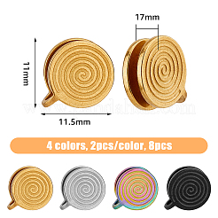8 Stück 4 Farben 304 Edelstahl Vortex Manschette Ohrringe&nbsp;EJEW-FI0001-60