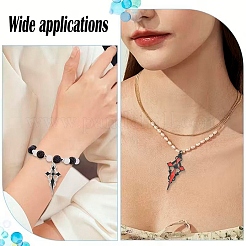 16 Stück 8 Farben Legierung Strass Kreuz Anhänger&nbsp;ENAM-YW0008-03