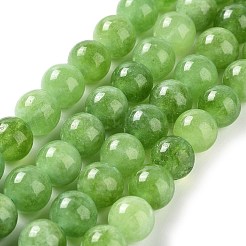 Billes de jade naturelles de teint en malaisades teintes&nbsp;G-G021-02C-04