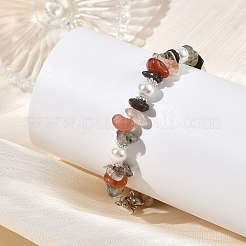Armbänder aus natürlichen Rutilquarzsplittern und Muschelperlen&nbsp;BJEW-JB14323