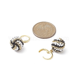 Orecchini miyuki fatti a mano con semi giapponesi intrecciati a sfera rotonda pendenti a leva&nbsp;EJEW-MZ00073-03