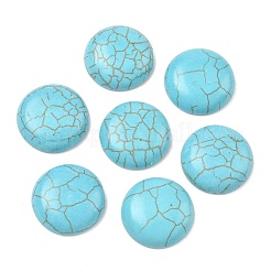 Handwerkliche Zubehör gefärbt synthetische Türkis Cabochons mit flachem Rücken&nbsp;X-TURQ-S266-20mm-01
