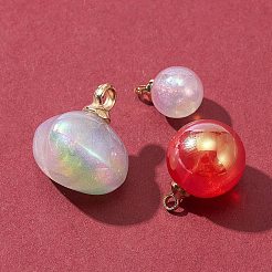 24 pièces 3 styles pendentifs acryliques placage irisé arc-en-ciel&nbsp;OACR-FS0001-30
