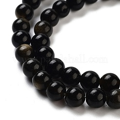 Natürliche goldenen Glanz Obsidian Perlen Stränge&nbsp;G-C068-6mm-9