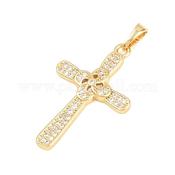 Messing micro pave klare zirkonia anhänger&nbsp;KK-D258-11G-07