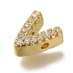 Placage de crémaillère en laiton micro pavé de perles de zircone cubique claires&nbsp;KK-G500-30G-V